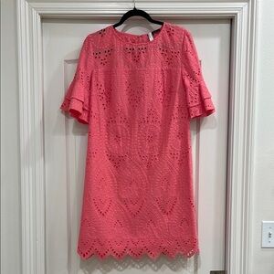 Pink Eyelet Trina Turk Sheath Dress